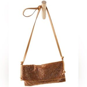 Free People Plus One Beaded Crossbody Bag - Brown/Tan - MSRP $98
